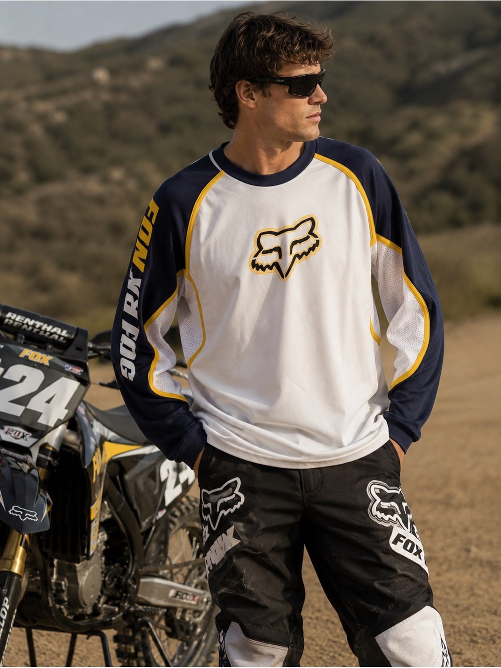 Vintage Fox Racing Y2K Tilt Jersey - Shaun Murray Deadstock NWT - XXL Chalk